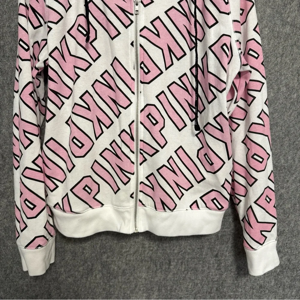 VICTORIA'S SECRET PINK GRAPHIC HOODIE FASHION SHOW FULL ZIP size L - Picture 3 of 12